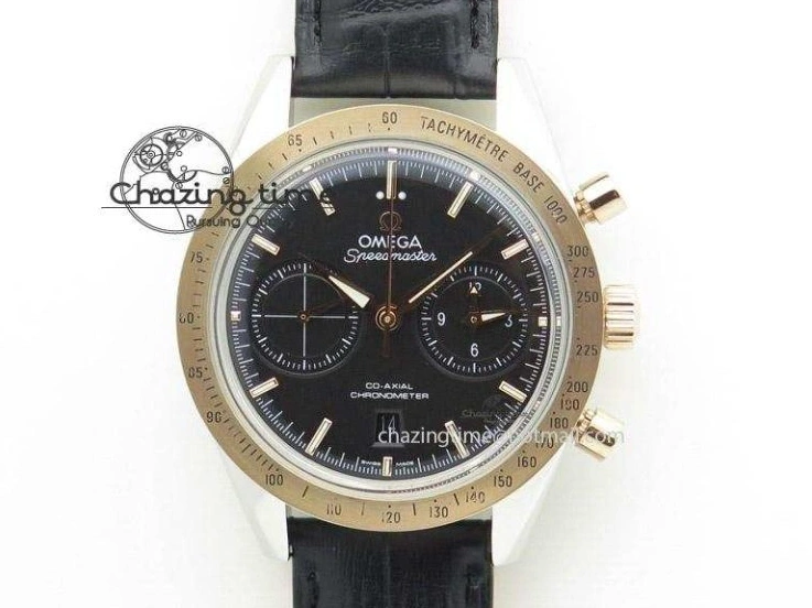 0421 De Ville Date YG MKF 1:1 Best Edition White Textured Dial Diamonds Marker on Brown Leather Strap A WaterResistant 7754